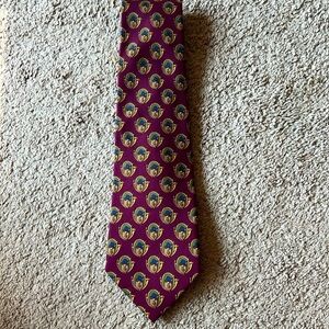 Polo Ralph Lauren Printed Novelty Burgundy Red Tie